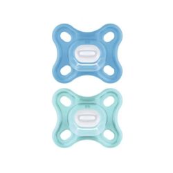 MAM Sucette Comfort en Silicone 0-2 mois (Bleu, lot de 2)