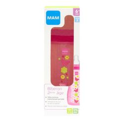 MAM Biberon 2ème Age Rose Débit X 330Ml