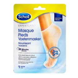 Scholl Masque Pieds Nourrissant Hydratant Macadamia Peaux Sèches (1 paire)