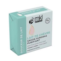 MKL Green Nature Savon Surgras Purifiant au Lait de Chèvre bio - Douceur de lait (100 g)