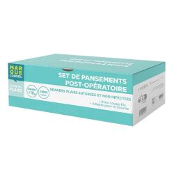 Set de Pansements post-opératoire grandes plaies suturées et non infectées (3 soins)
