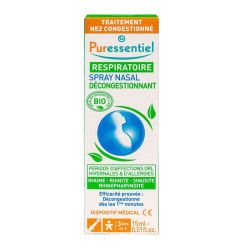Puressentiel Respiratoire Spray Nasal Décongestionnant aux Huiles Essentielles Bio 15 ml