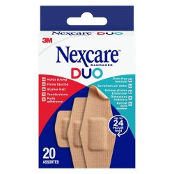 3M Nexcare Duo assortiment de pansements adhésifs retrait indolore (x20)