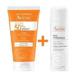 Avène Crème Sol SPF50+ peaux sensibles (50 ml) + Spray eau thermale d'Avène offert