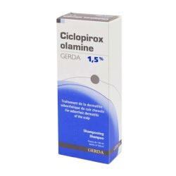 Ciclopirox Olamine 1,5% shampoing dermatite séborrhéique cuir chevelu (100 ml)