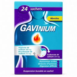 Gavinium Suspension buvable en sachet goût menthe (24 sachets de 10 ml)