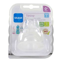 Mam Tétine Biberon Silicone OMois Debit 1 Lent x2