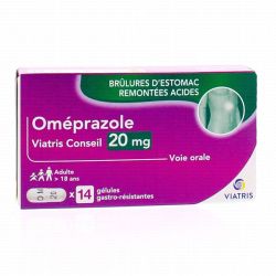 Omeprazole 20Mg Gélule Gastro-résistante Reflux gastro-œsophagien x14
