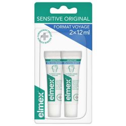 Elmex Dentifrice Sensitive Original sans colorant format Voyage (2 x 12 ml)