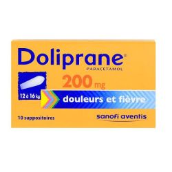 Doliprane 200Mg Suppositoires x10