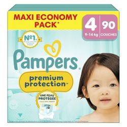 Pampers Premium Protection couches bébé T.4 (9-14 kg) Maxi Eco-Pack (x90)
