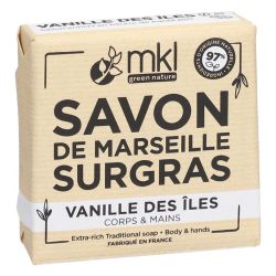 Savon de Marseille solide surgras corps & mains Vanille des Îles (100 g)