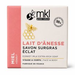 MKL Green Nature Savon Surgras au l'ait d'ânesse bio - Miel (100 g)