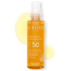 La Rosée Huile Solaire SPF 50 à l'huile d'abricot bio viage, corps & cheveux (150 ml)
