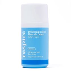 Respire Déodorant roll-on Fleur de Coton rechargeable efficacité 24h (50 ml)