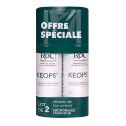 ROC Keops Déodorant Spray Fraîcheur 48H sans alcool 100Ml X2