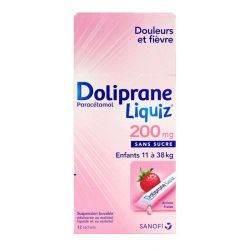 Doliprane Liquiz 200Mg Suspension Buvable sans sucre Enfant x12