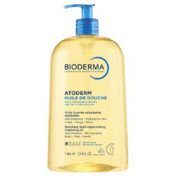 Atoderm Huile de Douche peaux très sèches à irritées, huile lavante relipidante apaisante (1 L)