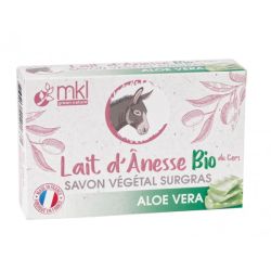 MKL Green Nature Savon végétal surgras au Lait d'Ânesse Bio Aloe Vera (100 g)