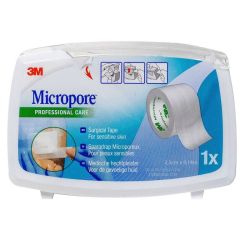 Sparadrap Micropore avec dévidoir 9,14m x 25mm