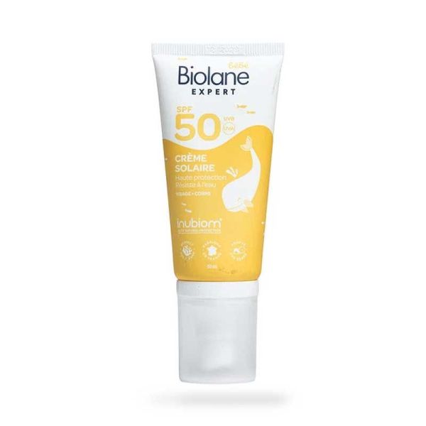Biolane Expert Crème Solaire Bébé SPF50 haute protection, résiste à l'eau (50 ml)