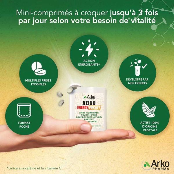 Arkopharma Azinc Energy Pocket effet coup de fouet naturel (60 comprimés)