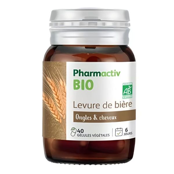 Pharmactiv Levure de Bière Bio ongles & cheveux (45 gélules)