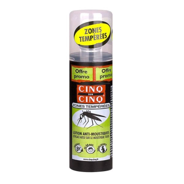 Cinq Sur Cinq Zones Tempérées Lotion Anti-moustiques 100Ml