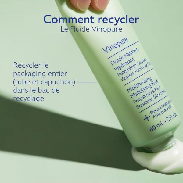 Caudalie Vinopure Fluide Matifiant Hydratant à la poudre de silice (60 ml)