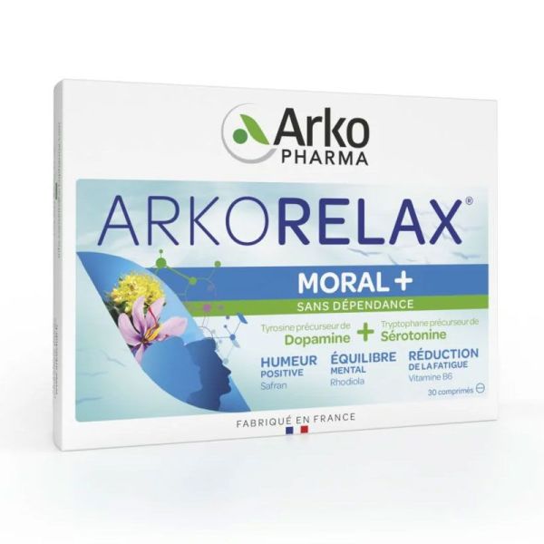 Arkorelax Moral+ dopamine & sérotonine humeur positive, équilibre mental, fatigue (60 comprimés)