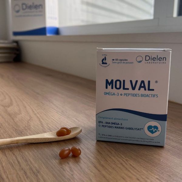 Molval Oméga-3 + Peptides Bioactifs santé cardiovasculaire (60 capsules)