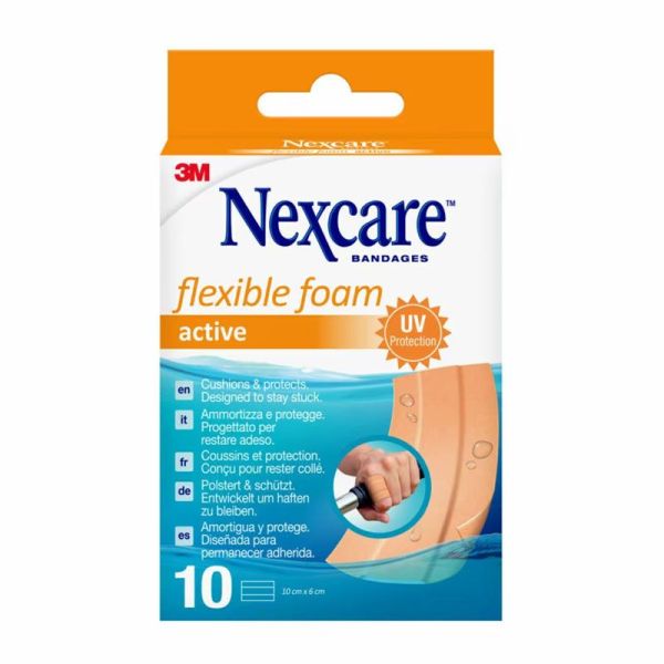 Nexcare Active Pansements en mousse flexible 6 x 10 cm (x10)