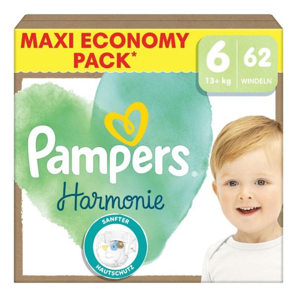 Pampers Harmonie Couches Taille 6 13+ kg Maxi Pack (x62)