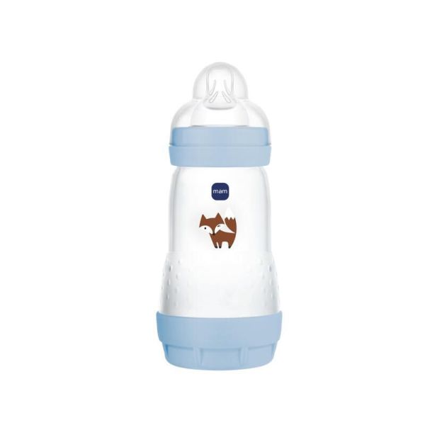 MAM Biberon Easy Start Anti-Colique 260 ml Débit 2 Eléphant ou Renard 2m+