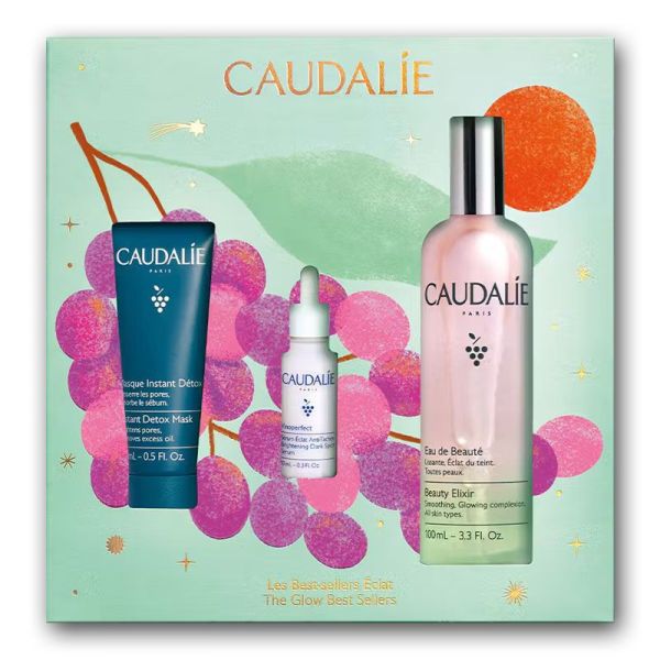 Caudalie Coffret Les Bestsellers Éclat (Masque + Eau de Beauté + Sérum Eclat) édition limitée