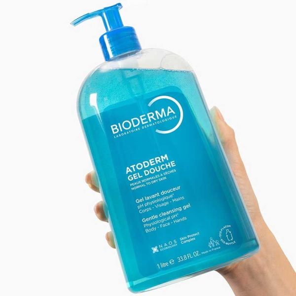 Bioderma Atoderm Gel Douche gel lavant douceur peaux normales à sèches (1 L)