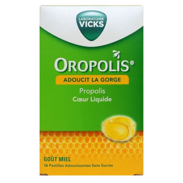 Oropolis Pastille Coeur Liquide à la Propolis goût miel (x16)
