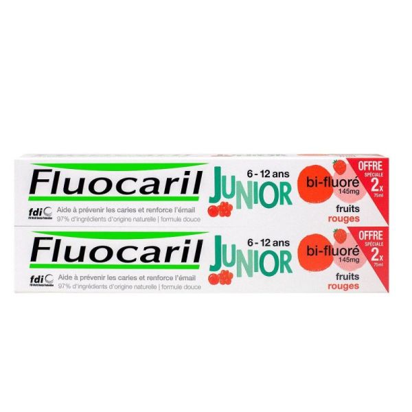 Fluocaril Junior Gel Fruits Rouges 6/12Ans 2*75Ml