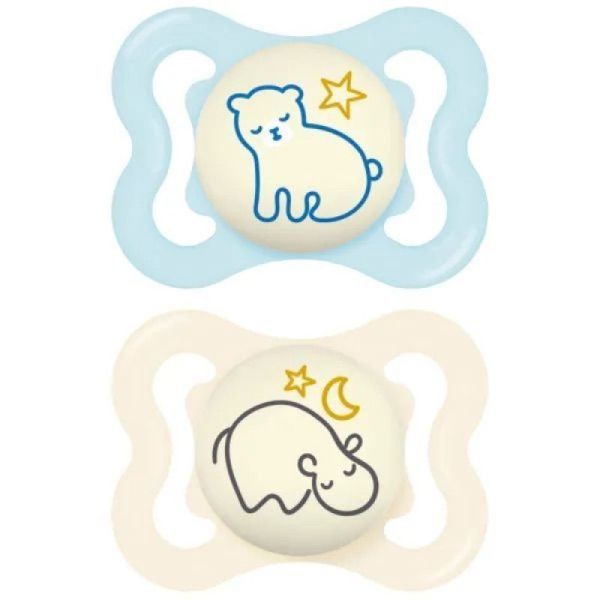 MAM Sucette Supreme en Silicone 2-6 mois Nuit (lot de 2)