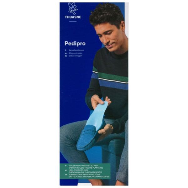 Thuasne Pedipro Semelles silicones bleues douleurs talon & pieds (Taille 1)