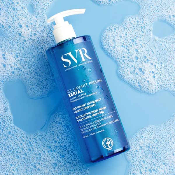 SVR Xerial Gel Lavant Peeling nettoyant, exfoliant, lissant, unifiant (400 ml)