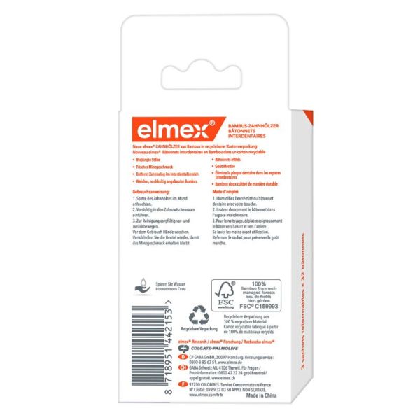 Batonnets interdentaires en bambou goût menthe (3 x 32)