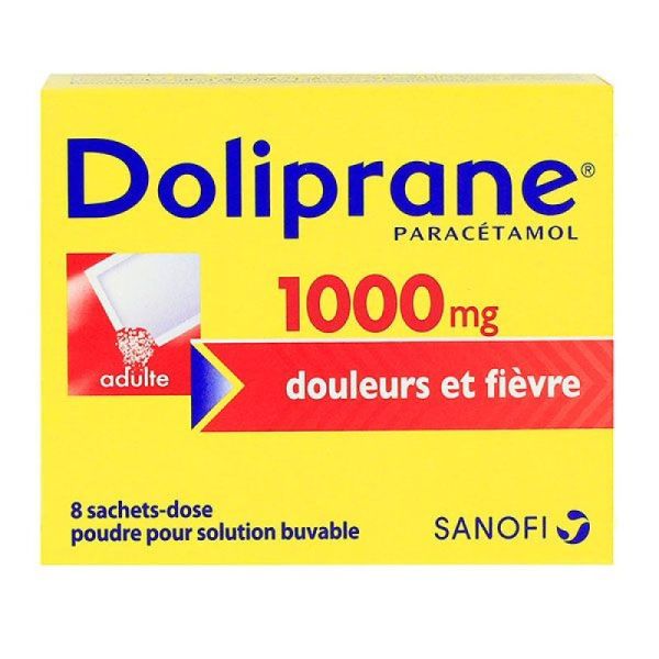 Doliprane 1000mg Poudre pour Solution buvable (8 Sachets)