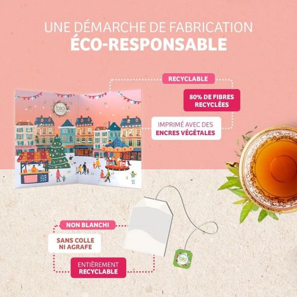 BioNutrisanté Calendrier de l'Avent 2025 coffret d'infusions bio (24 sachets)