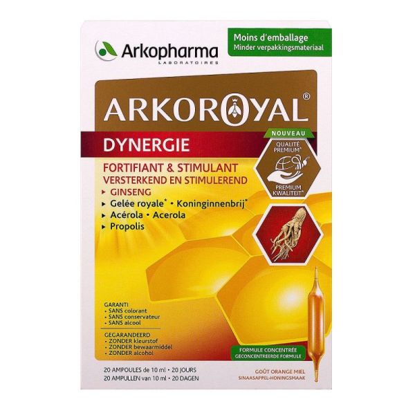 ArkoRoyal Dynergie Fortifiant & Stimulant Gelée Royale (20 ampoules de 10ml)
