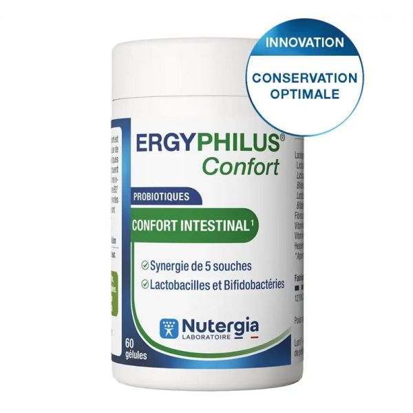 Ergyphilus Confort Intestinal souches probiotiques & vitamines (60 gélules)
