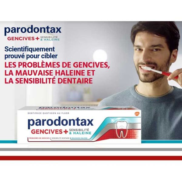 Parodontax Dentifrice Gencives+ Sensibilité & Haleine Fraîcheur Intense (75 ml)