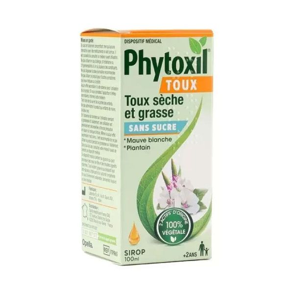 Phytoxil Toux sèche et grasse Sirop Sans Sucre aux extraits de plantes (100 ml)