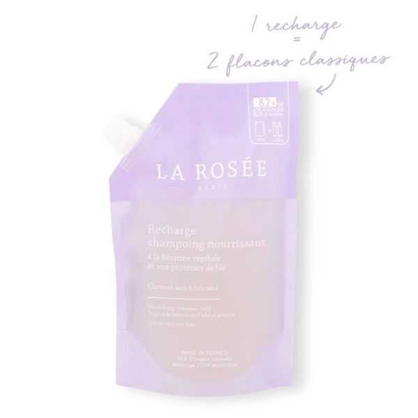 La Rosée Recharge pour Shampoing Nourrissant kératine végétale & protéines de blé (400 ml)