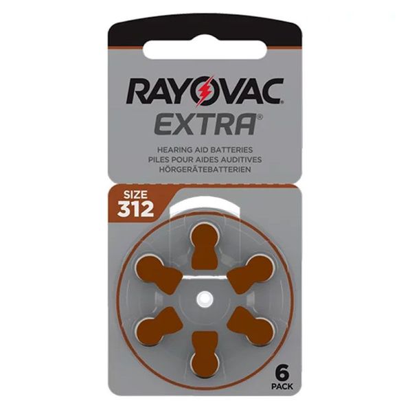 Rayovac Extra 312 Piles pour aides auditives (x6)